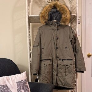 Women's Fur-Trimmed Hooded Parka Coat - Roots